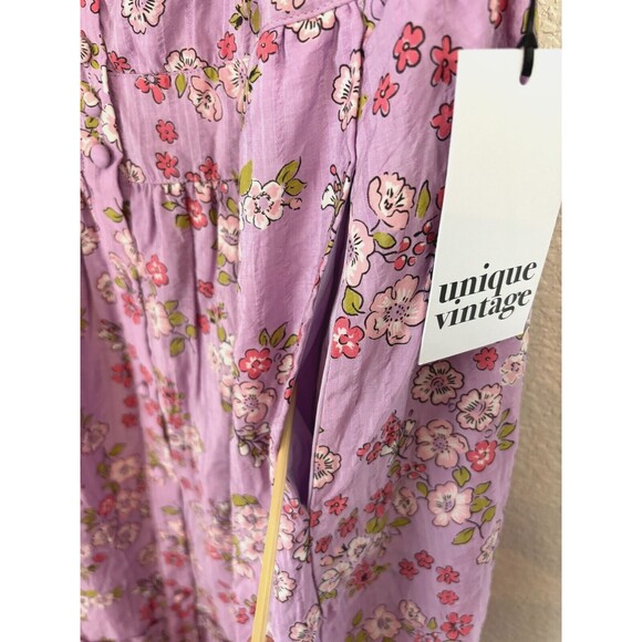 NWT Unique Vintage Sweet Delight Prairie Dress Purple Floral Fit Flare Ruffle 3X - Picture 7 of 10